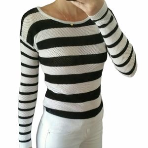 Victoria's Secret black & white stripe top